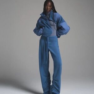 EUC SKIMS Fleece Lounge Stacked Pants in Azure size L Rare style